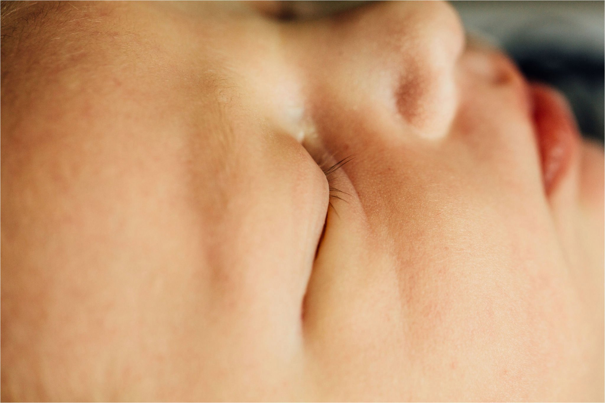 Close up of baby Colton's eyelashes.