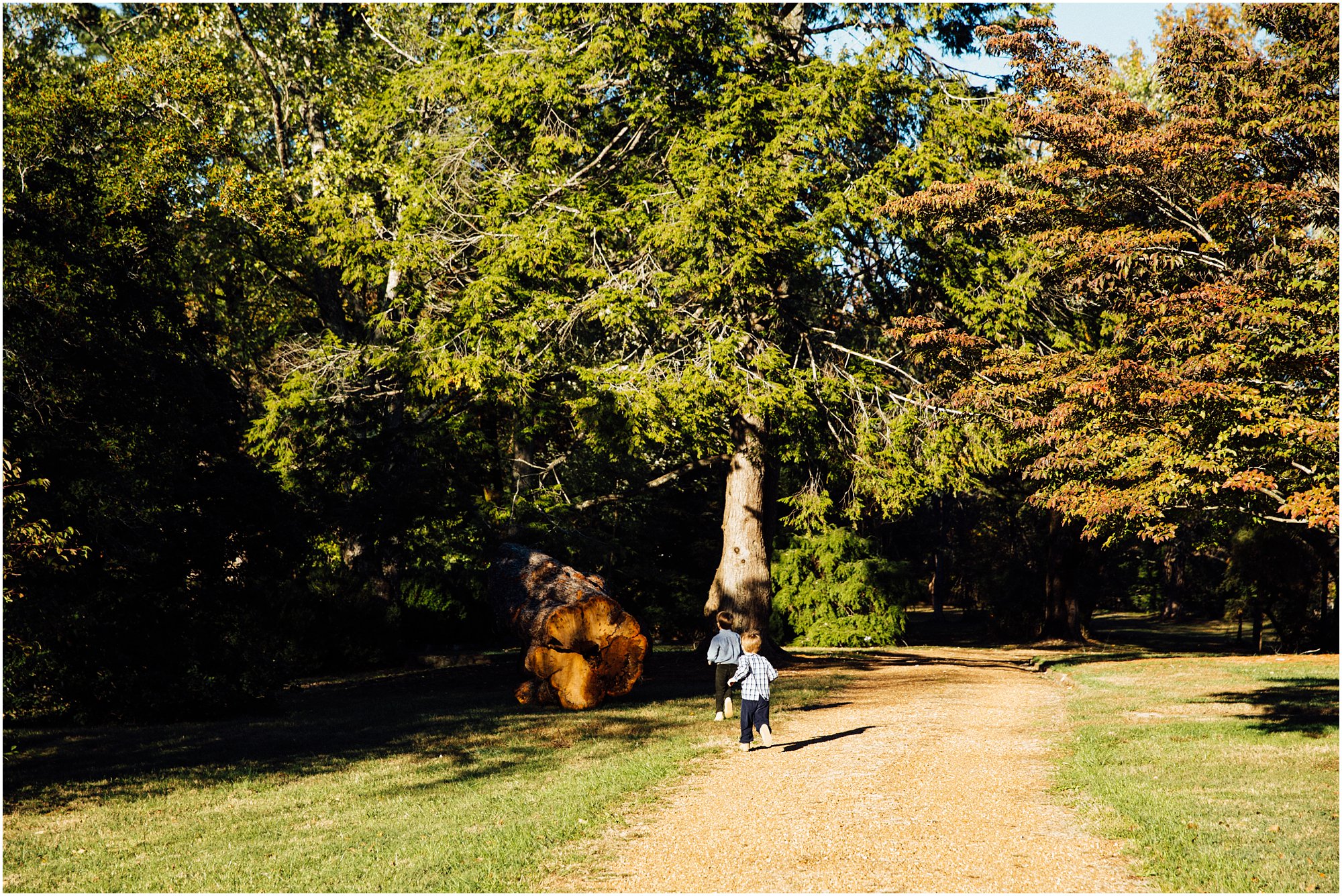 Boys running in Chattanooga park 
