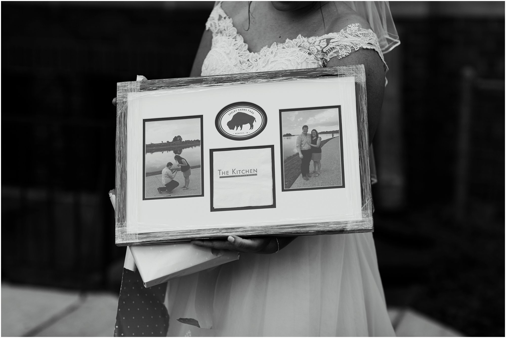Photos of bride and grooms first date together in frame
