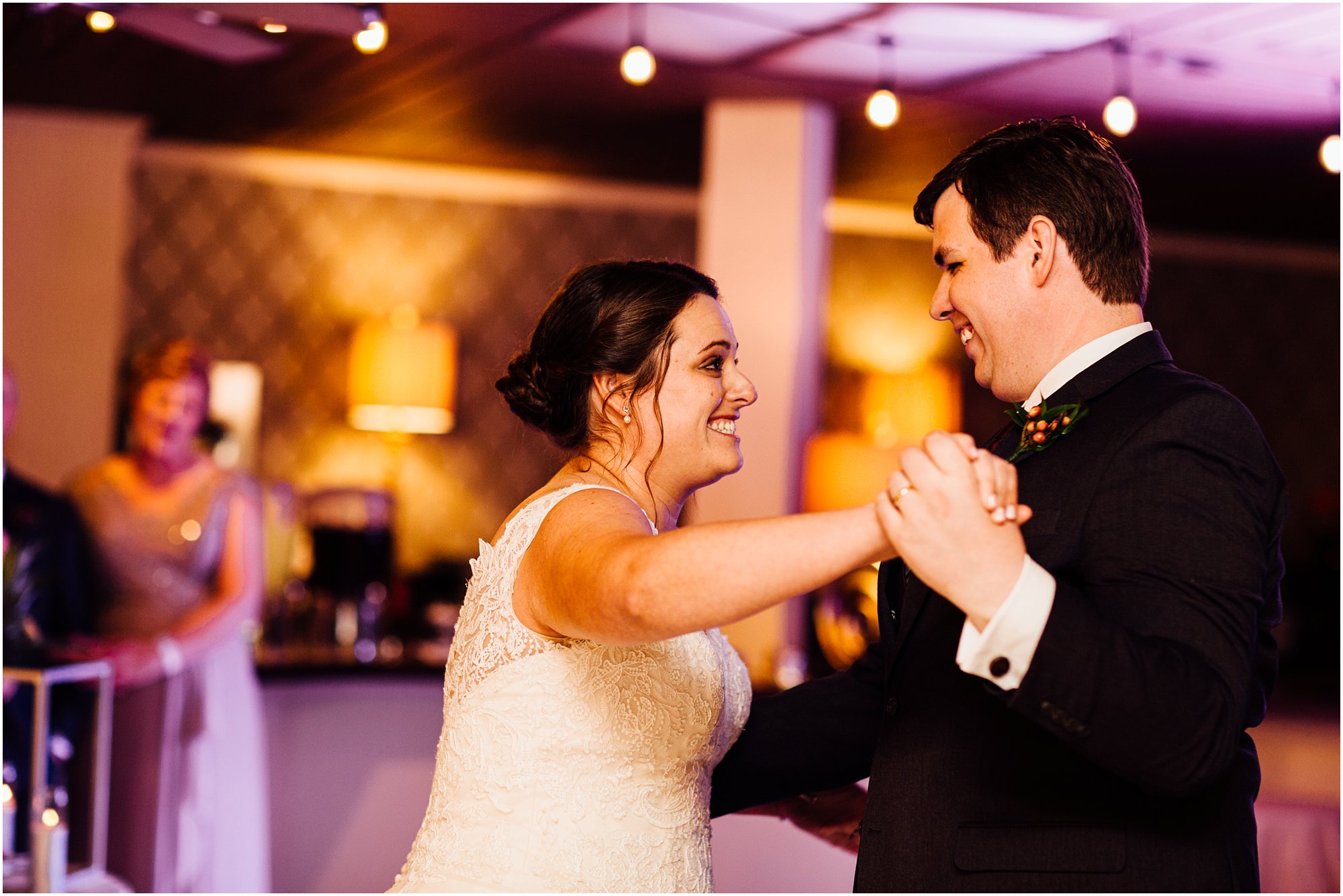 Bride and groom dancing together at Club Windward in Memphis